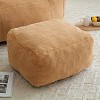 Oversized Faux Fur Bean Bag Chair with Footstool, Filled with Foam Large Shell Shaped Sofa for Adults and Kids-Baofuwish - 3 of 4