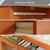 Famapy Mid-century modern wooden desk with two drawer,Minimalist study desk with Storag,Writing Table for Home Office Workstation - 4 of 4