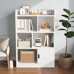 Mshliw Kids Bookcase with 6 Compartments, Freestanding Cube Storage Bookshelf Organizer for Bedroom, Playroom, or Classroom, Storage Cabinet - 1 of 4