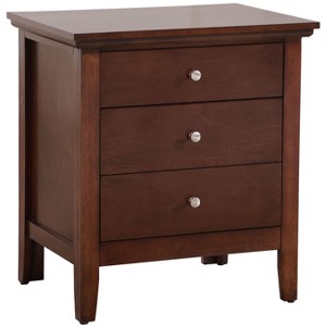 NicBex Nightstand with 3 Drawers Modern Wood Bedside Table with Handles for Bedroom,Sturdy and Durable - 1 of 4