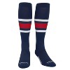 PEAR SOX Striped OTC Baseball, Softball, Football Socks (B) Navy Blue, White, Scarlet Red - 2 of 4