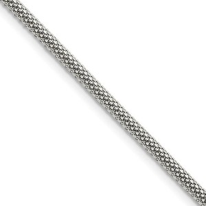 Black Bow Jewelry Men's 3.2mm Stainless Steel Round Bismark Mesh Chain Necklace - 1 of 4