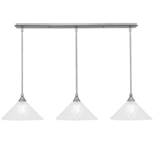 Toltec Lighting Any 3 - Light Chandelier in  Brushed Nickel with 12" Italian Bubble Shade - 1 of 1