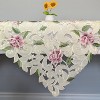 Jiallo Lilac Cottage Rose Embroidered Cutwork Square tablecloth, 36 inch Square Table Linen Decor, Water Resistance, Machine Wash safe - 4 of 4