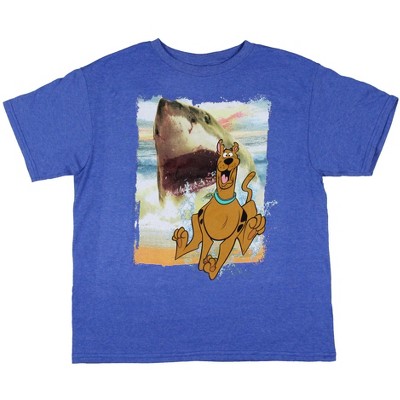 Scooby-Doo Men's Shark Chasing Scooby Print Design T-Shirt