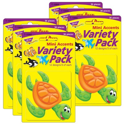 6pk 36 per Pack Sea Buddies Mini Accents Variety Pack - TREND