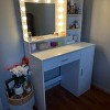 INFURNIC Vanity Tables Modern Dressing Table with Large Storage and Adjustable Brightness for Bedroom, Pink, 53.9"*35.4"*15.7" - 4 of 4