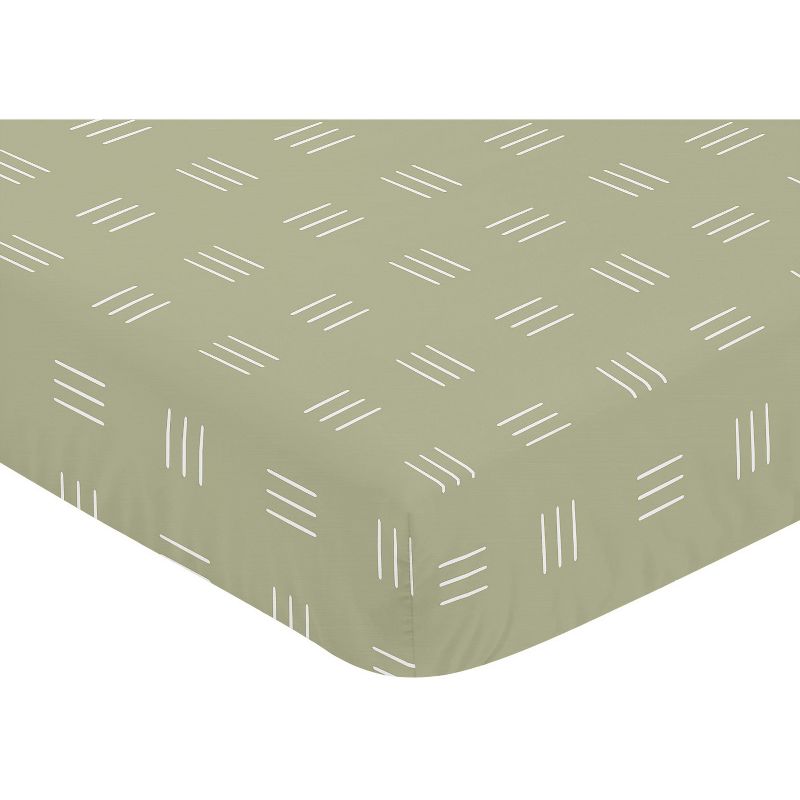 Sweet Jojo Designs Gender Neutral Baby Fitted Crib Sheet Boho Hatch Green and White, 4 of 8