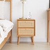 PAGED Modern Nightstand Minimalist End Table with Drawer and Wood Legs, Bedside Table for Bedroom, Living Room - 2 of 4