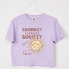 S.W.Smiley Sunshine Society - Women's Boxy Crop Top Graphic T-Shirt - 3 of 4