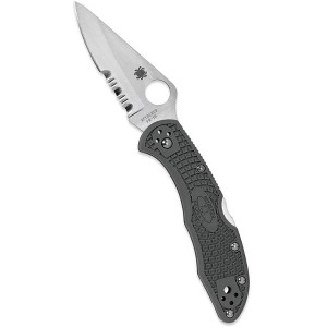 Spyderco Delica 4 Lightweight Folding Knife with 2.90" Saber Ground Steel Blade and CombinationEdge | High Strength Non-Slip FRN Handle, Foliage Green - 1 of 4