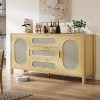 3 Drawers Chest of Drawer Dresser 63inch Cabinet 4 Shelves Storage Enclosure Door - 2 of 4