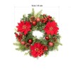 16 in Christmas Wreath with Flowers, Berries & Pine Cones for Fireplace Wall Window Table Centerpiece Decoration, Gold - 3 of 4