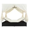 YOOCOZZ Outdoor PE Rattan Rectangle Sunbed & Daybed with Curtains and Adjustable Seats - 4 of 4