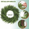 22 Inch Norfolk Pine Wreath Realistic Artificial Greenery Christmas Wreath Home Decor Front Door Entryway Indoor Outdoor Use - 2 of 4