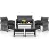 Costway 6PCS Patio Furniture Set Outdoor Sectional Conversation PE Rattan Sofa Set Black/Gray/Navy/Red/White/Turquoise - 2 of 4