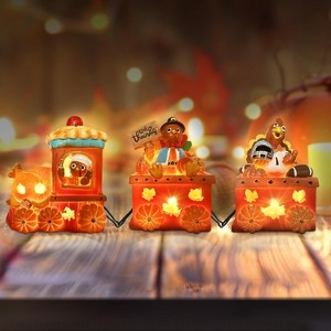 Christmas Table Decorations Indoor Train, Candy Cane Christmas Decorations for Tabletop, Xmas Pink Lighted Centerpieces Table Decorations - 1 of 4