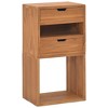 vidaXL Colonial Style Teak Wood Storage Cabinet with 2 Drawers and 2 Shelves - 15.7"x11.8"x29.9" Brown - 2 of 4
