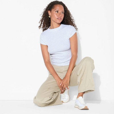 Women's Slim Fit Short Sleeve Mock Turtleneck T-Shirt - Wild Fable™