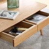 Solid Wood Coffee Table with Drawers,39.37"/47.24" Modern Oak Center Table for Living Room-Baofuwish - 3 of 4