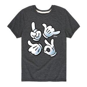 Boys' - Disney - Mickey Hand Emojis Short Sleeve Graphic T-Shirt - 1 of 4
