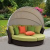 Courtyard Casual Green Eclipse Outdoor Expandable Oval Daybed with Canopy - 2 of 4
