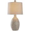 Pebble Pale Traditional Texturized Moulded Resin Table Lamp - StyleCraft: 28" with Linen Shade, Base Dimmer Switch - 4 of 4