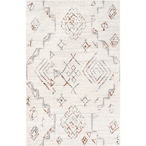 Nuloom Abigail Abstract Symbols Indoor Area Rug 4' x 6' in Light Gray - 1 of 4