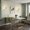 POWLIG 14.57-in 1-Light Green Gold Iron Armed Wall Sconce With Tulip Glass Lampshade - 3 of 4
