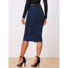 Allegra K Women's High Waist Split Hem Pencil Midi Casual Denim Skirt - 3 of 4