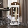 White Portable Garment Rack,Clothes Valet Stand with Storage Organizer - 2 of 4