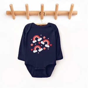 The Juniper Shop Valentine Rainbow Baby Long Sleeve Bodysuit - 1 of 3