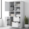 62-Inch Tall Bathroom Storage Cabinet with 2 Doors, 2 Drawers, Adjustable Shelf & Open Storage Rack, Freestanding Organizer - 3 of 4