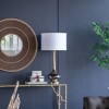 29" Modern Table Lamps with Glass Base and White Drum Shade, Artistic Nightstand Lamps for Bedroom, Study, Entryway, or Living Room–The Pop Home - 2 of 4