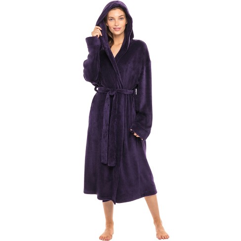 Alexander Del Rossa Women's Soft Fleece Robe With Hood, Warm ...