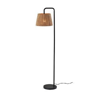 Adesso Tahoma Floor Lamp Black: Modern Metal Lighting with Polyester Drum Shade, UL Listed - 1 of 4