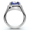 Pompeii3 5Ct Cushion Blue Sapphire Button Ring 14k Gold Lab Created - 3 of 4
