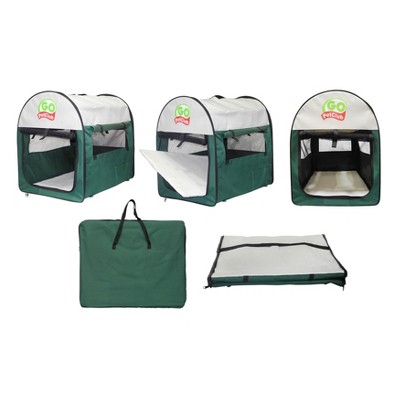 Extra Small Green and White Soft Sided Pet Crate