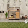 PAGED Potting Bench with Storage Cabinet and Open Shelves,Wood Farmhouse Outdoor Storage Cabinet,Potting Table for Garden,Backyard - 2 of 4