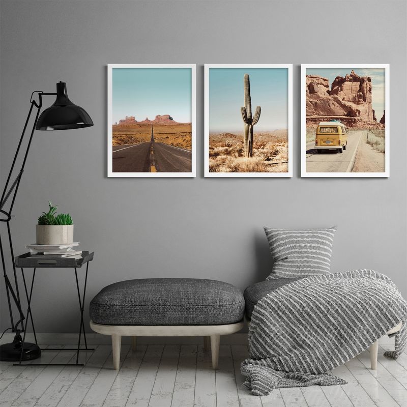 Americanflat Botanical Landscape (Set Of 3) Triptych Wall Art Desert Drives Photography By Tanya Shumkina - Set Of 3 Framed Prints, 4 of 7