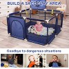 Skirfy 50"x50" Baby Playpen with 30 Ocean Balls, Soft Mesh Baby Fence with Basketball Hoop, Blue Baby Playard - 4 of 4