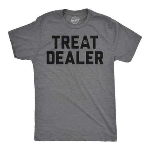 Мужские футболки Crazy Dog T-Shirts, Inc. Mens Funny T Shirts Treat Dealer Sarcastic Pet Lover Graphic Novelty Tee for Men - Crazy Dog Men's T Shirt For Dog Lovers Dark Grey L