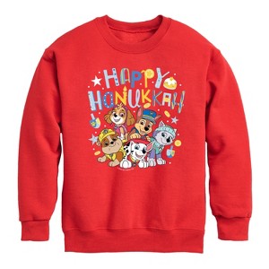 Boys' - Paw Patrol - Happy Hanukkah Graphic Long Sleeve Fleece Sweatshirt - 1 of 4