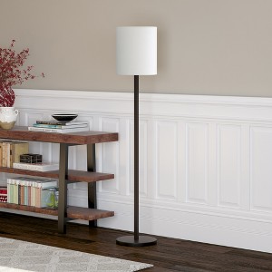 Hudson and Canal Round Base Floor Lamp with Fabric Shade - 1 of 4