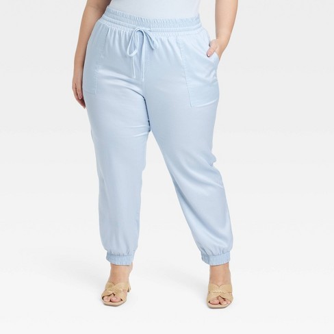Women's High-Rise Modern Ankle Jogger Pants - A New Day™ Teal XL