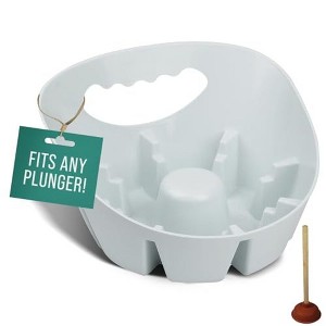 Maplefield Plunger Tray - Universal Tray Made for Toilet and Sink Plungers - Catch Drips - Easy to Clean - White - Pack of 1 - 1 of 4