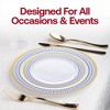 Smarty Had A Party White w/ Blue and Gold Chord Rim Plastic Wedding Set - 30 Sets - 2 of 4