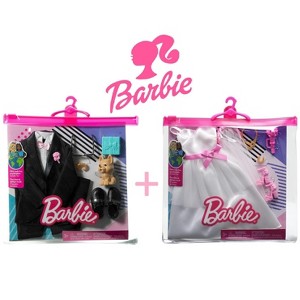 Barbie Dream Wedding Celebration Fashion Pack – Stunning Bridal Gown and Dashing Groom Suit for Dolls, Perfect for Wedding-Themed Play - 1 of 4