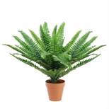 Northlight 17.5" Potted Artificial Tall Green Boston Fern Plant