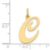 Black Bow Jewelry 14k Yellow Gold, Ella Collection, LG Fancy Script Initial Pendant A-W - 4 of 4